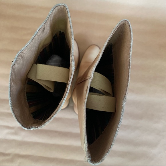 Felmini Boots 36 6 Brown Tan Leather Flat Western - Picture 8 of 11